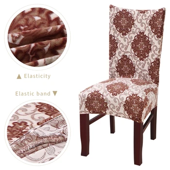

1/2/4pcs Modern Jacquard Suede Chair Cover Spandex Stretch Elastic Band Wedding Chair Covers Dining Seat