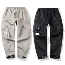 Mutil уличная одежда с карманом брюки мужские летние однотонные повседневные брюки карго мужские свободные брюки мужские длинные брюки на шнурке pantalon homme