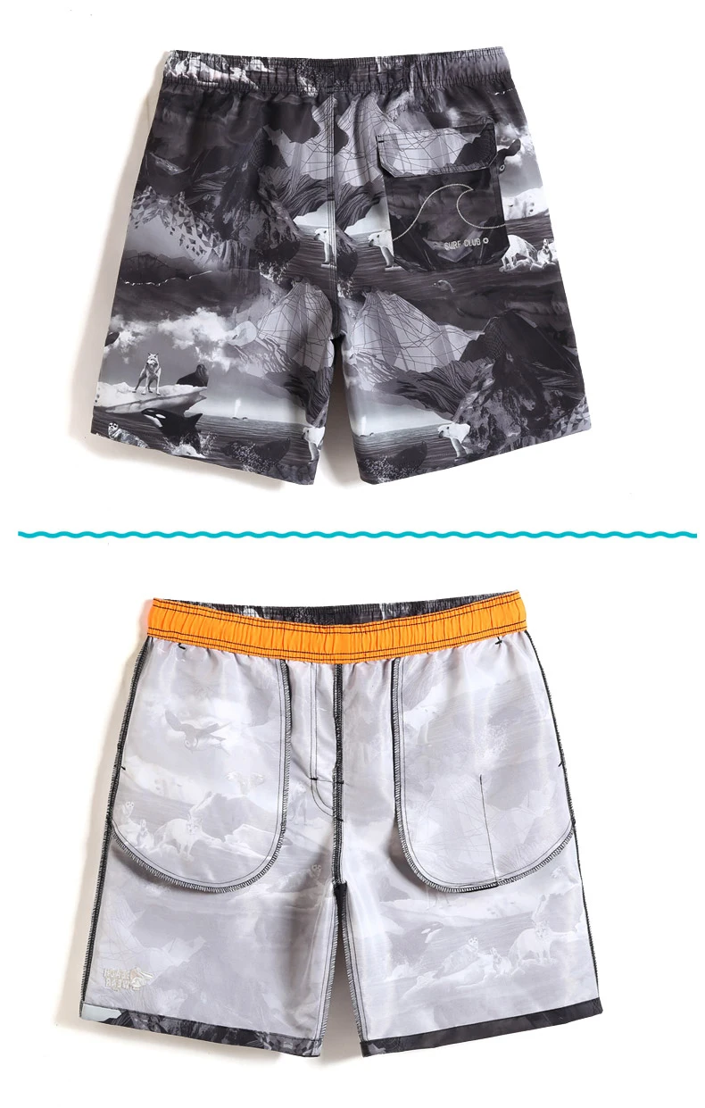 Летние мужские шорты сексуальные китайские чернила живопись быстросохнущие купальник для серфинга Гавайские бермуды джоггеры печатные пляжные шорты