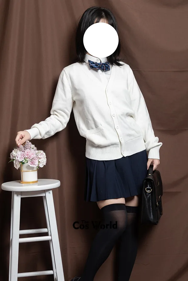 Women Knit Cardigan Spring Autumn Long Sleeve V Neck Sweater Outwear For JK School Uniform