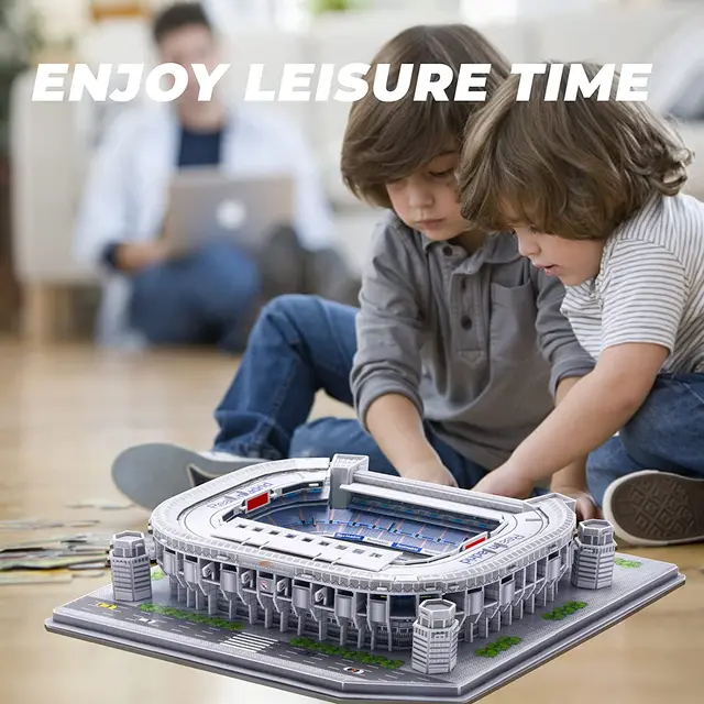 Classic DIY 3D Puzzle World Football Stadium European Soccer Playground Assembled Building Model Puzzle Toys for Children YJN 4