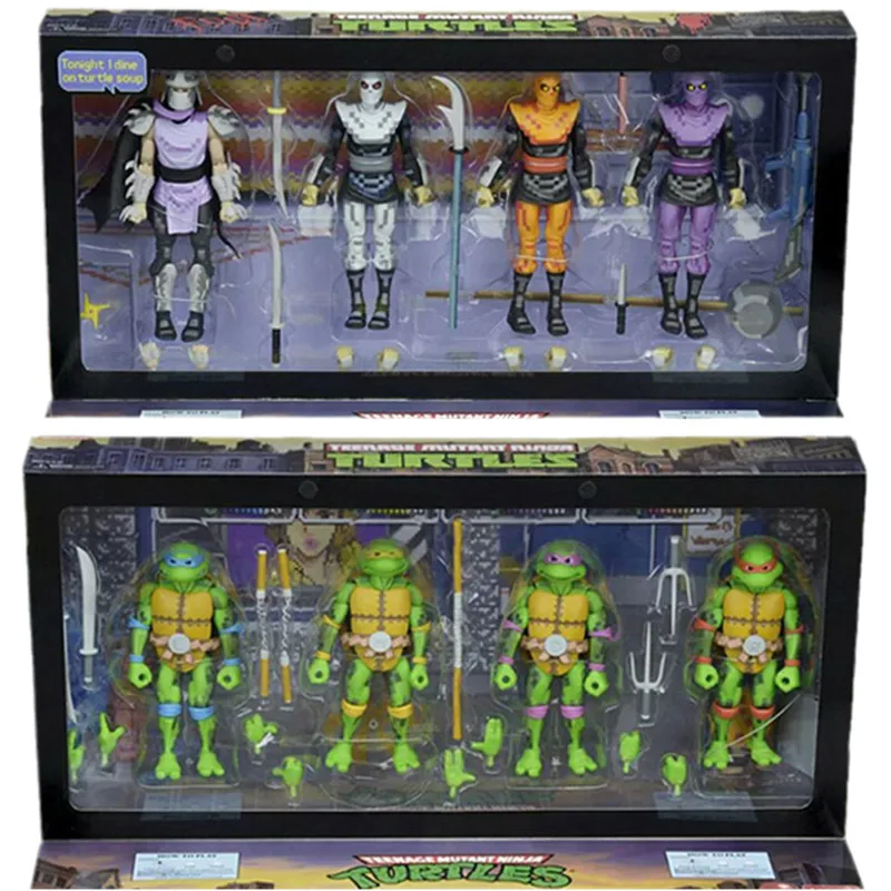 4 шт. набор игрушек для гаража NECA Черепашки-ниндзя | Игрушки и хобби