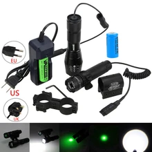 6000лм масштабируемый охотничий оружейный светильник+ зеленый/красный точечный лазерный прицел+ рельсовый ствол винтовки прицел крепление+ переключатель давления+ аккумулятор+ зарядное устройство