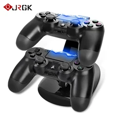 JRGK OIVO Dual USB Charging Wireless Charger Docking Station Dock Cradle Stand For Playstation 4 PS4 PC Gamepad Controller