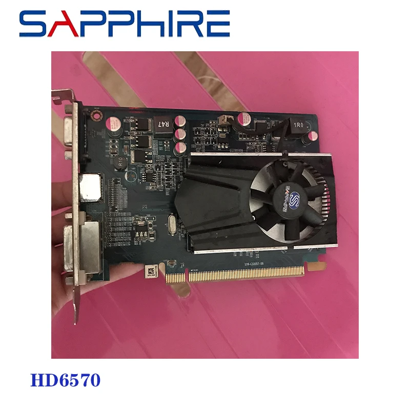 graphics card for pc SAPPHIRE Video Cards HD6570 1GB GDDR3 AMD Graphics Card GPU Radeon HD 6570 1GHM512MB Office Computer For AMD Card Map HDMI Used video card in computer