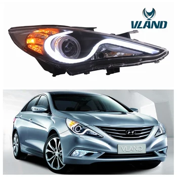 

VLAND factory for car head lamp for Sonata LED headlight 2011 2012 2013 2014 with angel eyes+turn signal+day running light