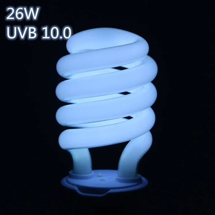 26W UVB10 10,0 UVB компактная флуоресцентная лампа полный спектр Террариум лампа(натуральный светильник) Идеальный спектр для пустынных рептилий и земноводных - Испускаемый цвет: 26W UVB10