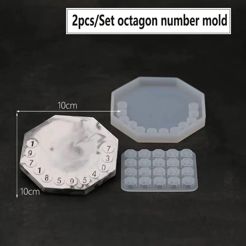 octagon-mold Пресс-формы для штукатурки 2 шт./компл. diy Автомобильная Временная парковочная карта телефонная карточка пластина глина цемент ароматический гипс силиконовые формы - Цвет: octagon-mold