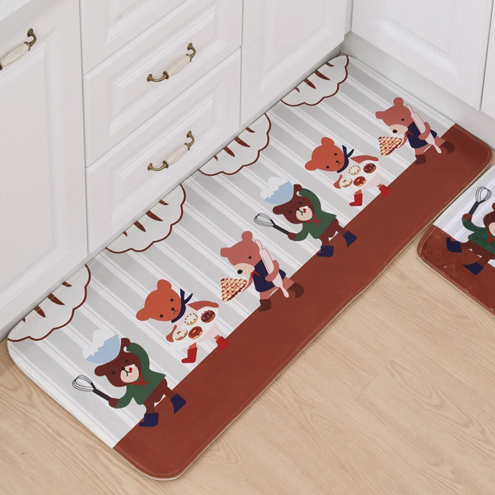 1 pc Non-slip Flannel Cat Cute Animal Printed Rectangular Carpet Entry Door Entry Pad Carpet Mat Cartoon for Bathroom Bedroom - Цвет: 5