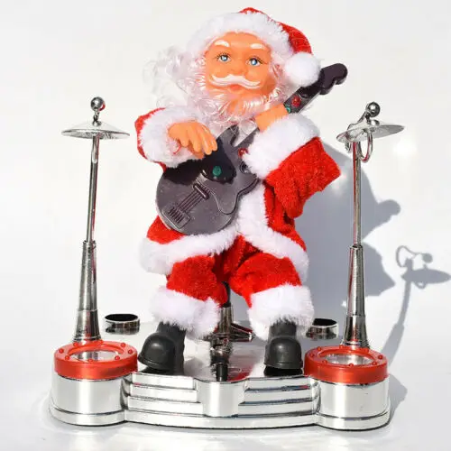 Рождественская электронная Музыкальная кукла Санта Клаус пение музыкальные пьесы на фортепиано гитара барабанные дома Рождественские вечерние украшения подарки - Цвет: 3