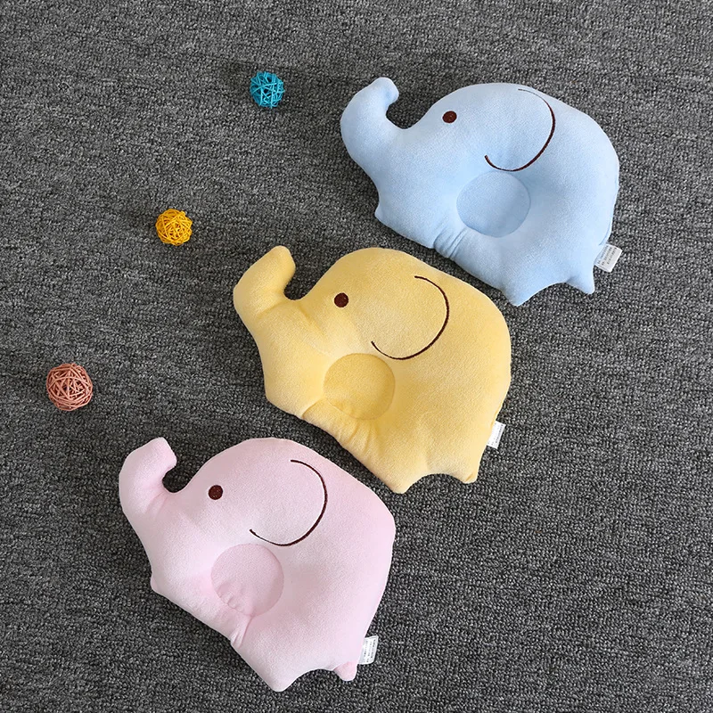 

Baby Shaping Pillow Soft Cotton Lovely Cartoon Sleep Head Positioner Anti-rollover Elephant Head Protection Newborn gift