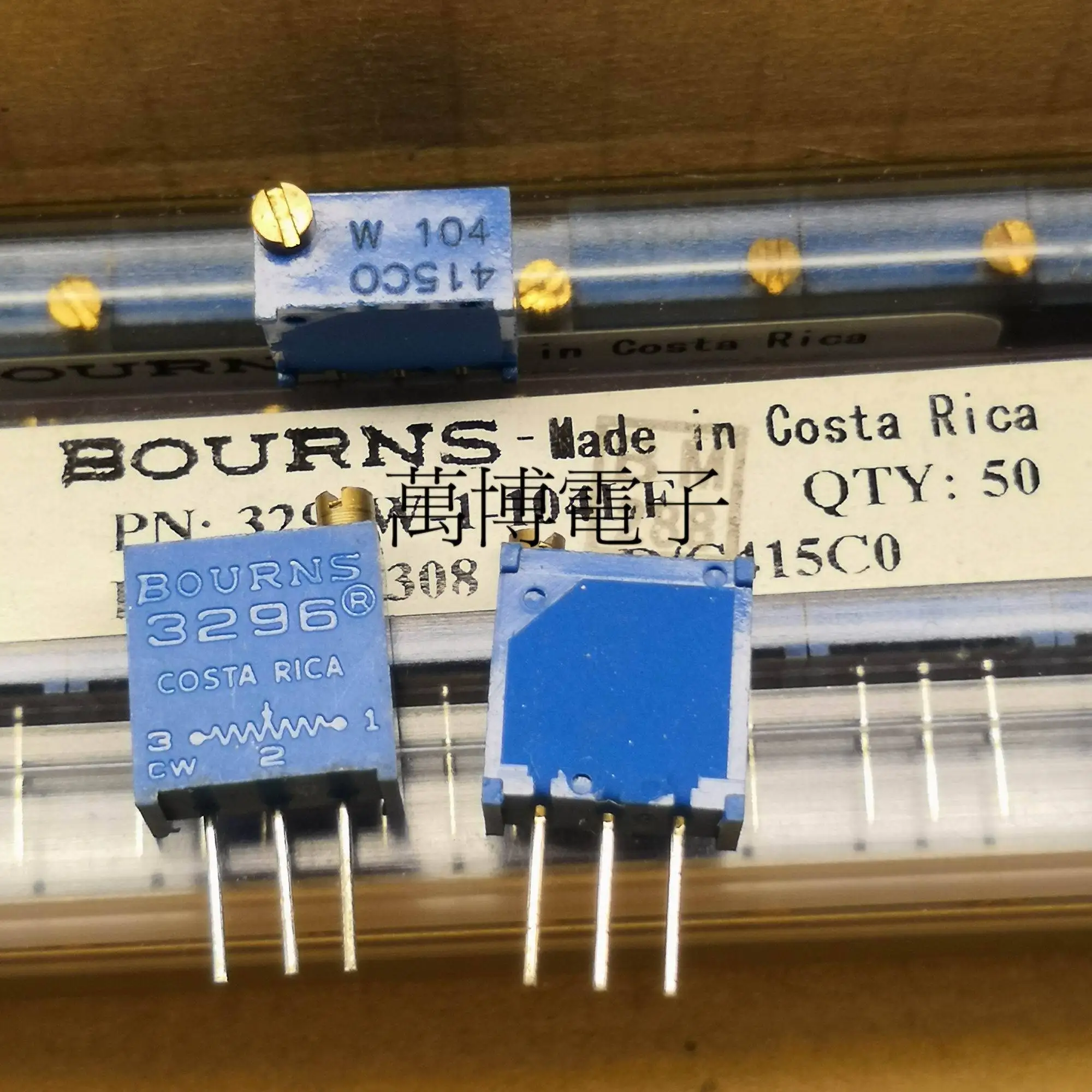 20PCS/50PCS U.S. BOURNS precision adjustable 3296W-104 100K variable resistor Made in Costa Rica FREE SHIPPING 10pcs original potentiometer made in japan 27 type plastic case double 100k 2 × 3 pin flower handle