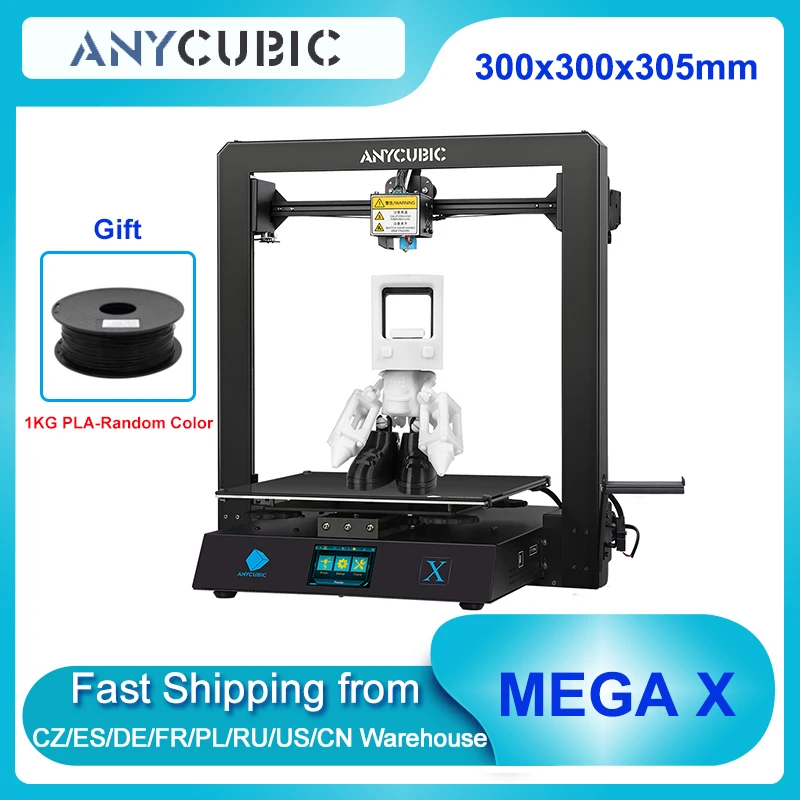 ANYCUBIC Full Metal I3 Mega 3D Printer with Ultrabase Heatbed 3.5" TFT USA Ship 