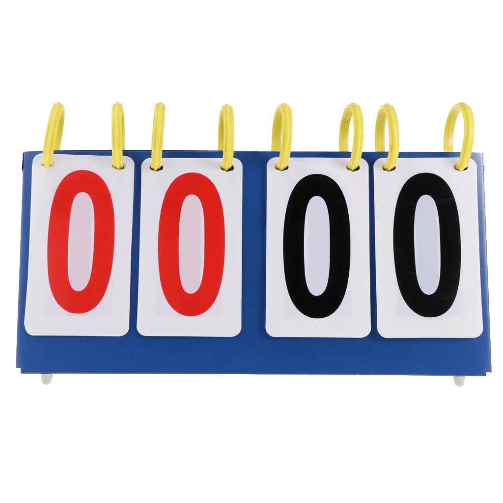 Lightweight Sports Table Top Scoreboard Flip 99/999 Score Board with Red Black Plastic Number Cards