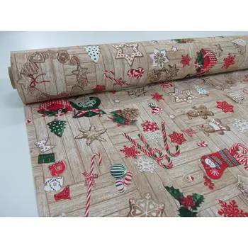

PRINTED CANVAS Ref. CHRISTMAS COOKIES footage 2,45 MTS x width 2,80 m