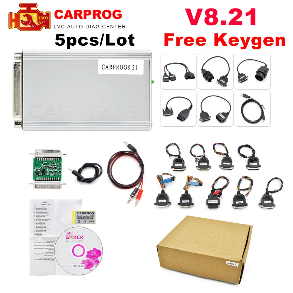 5 шт./лот CARPROG Carprog V10.0.5/V8.21 генератор ключей автомобиля Prog ECU чип Тюнинг инструмент