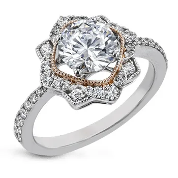

18K Rose Gold Color Ring European And American-Style Evening Engagement Ring Women's