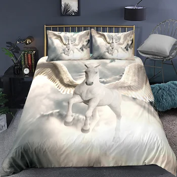 

yi chu xin 3D Pegasus Kids bedding set Animal pattern bed sets duvet cover king size comforter set A1011