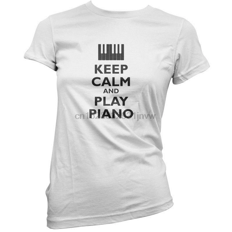 Футболка Keep Calm and Play Piano-Женская Мужская футболка-музыкант-модная футболка 11