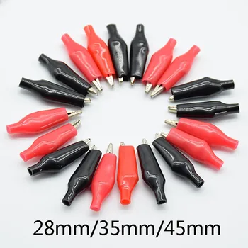 

20pcs 28mm/35mm/45mm Alligator Clips Electrical Test Crocodile red black Clamps Jumper Helper Protective Insulation Cover