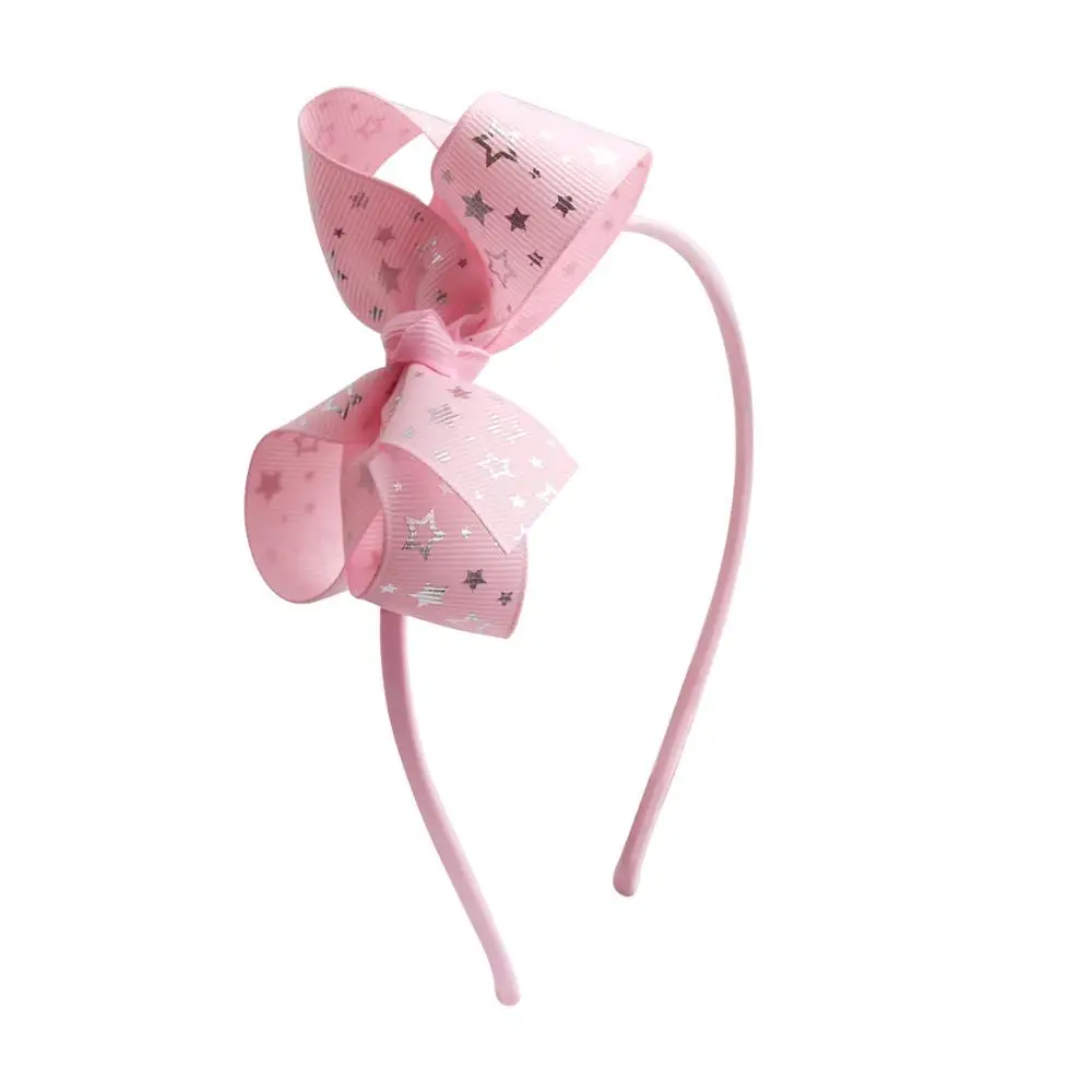 Pink headband Meimile лента для волос s для девочек Луки ленты волосы группы детей красивый бант аксессуары для волос подарок на день рождения - Цвет: Pink headband