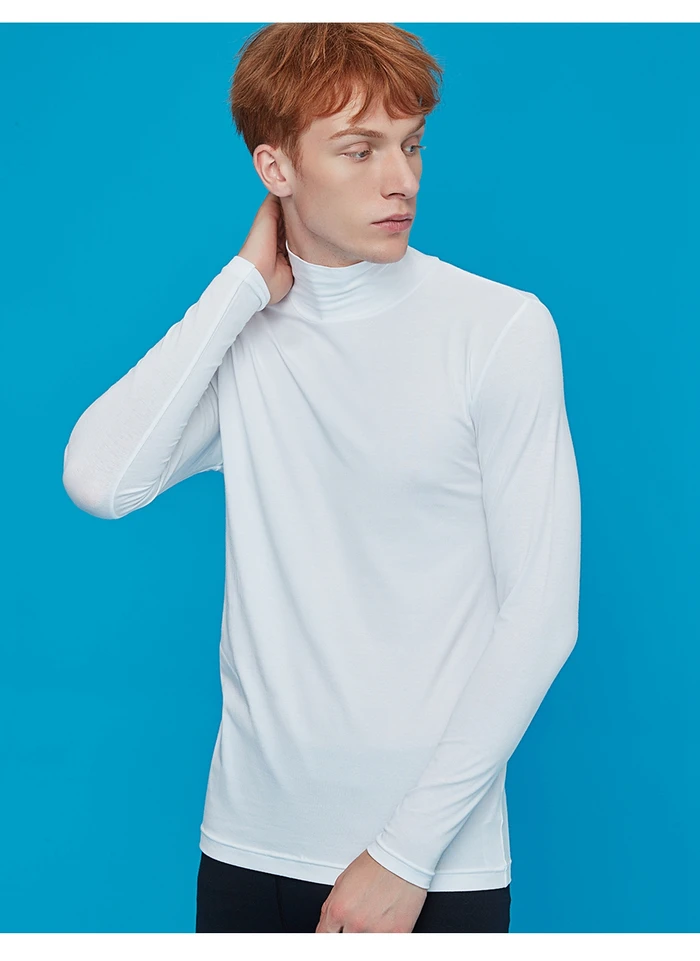 Giordano Мужская футболка G-Warmer Водолазка однотонная футболка полипропиленовый хлопок спандекс смешанная ткань теплая Poleras Hombre 01219603