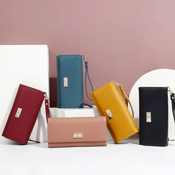 

Fashion Wallet for Women Billfold with Wrist Strap Gift for lady detachable cardholder