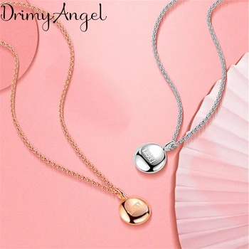 

New Trendy 925 Sterling Silver Lucky Letter Necklaces for Women Jewelry Statement Necklaces Party Gifts