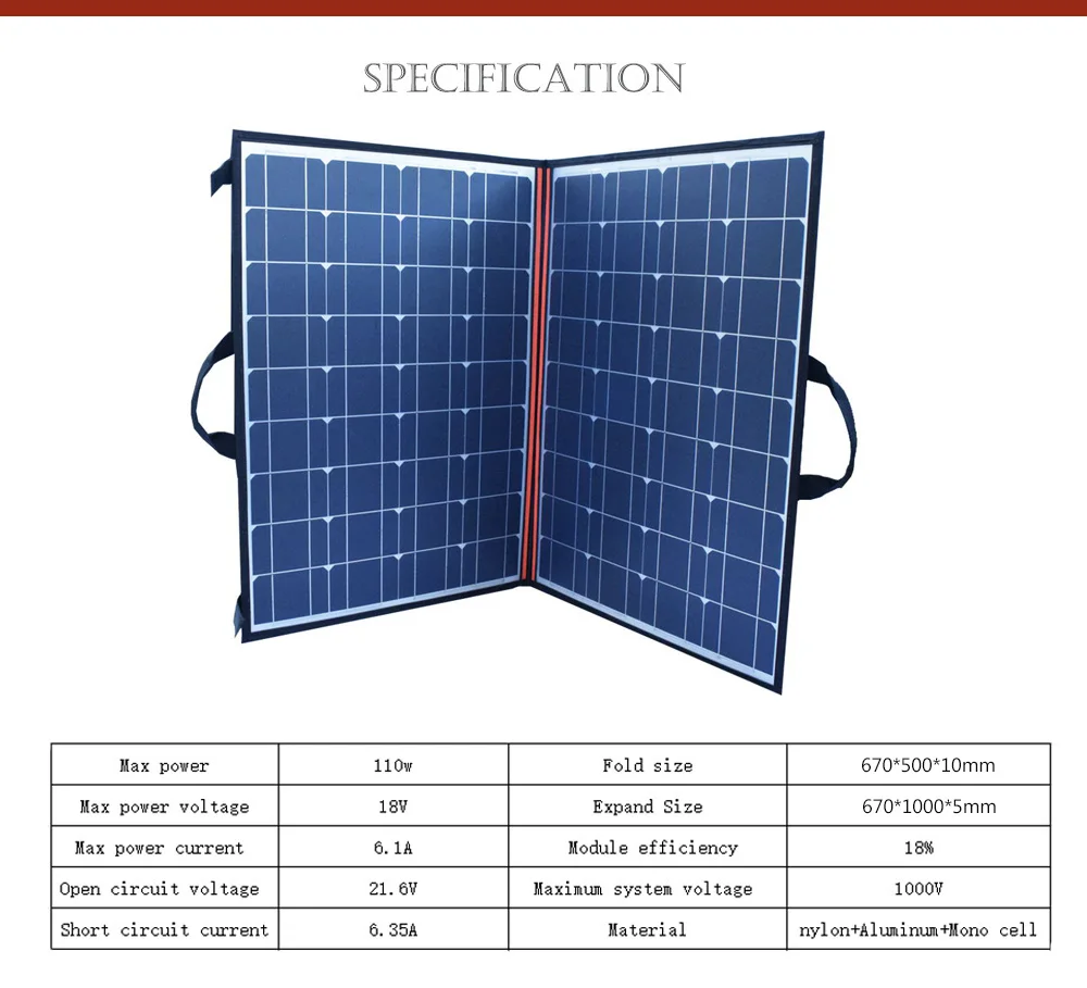 Boguang(55X2) 110w панели солнечных батарей складной Портативный солнечное зарядное устройство+ 10A контроллер для детей возрастом от 12v батарея Портативное зарядное USB устройство на открытом воздухе заряда