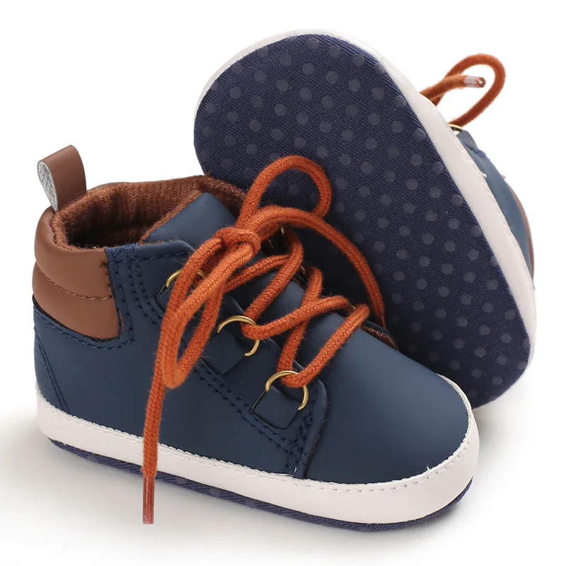 Новинка весны и осени ввиде горшка 01-летнему детская обувь с мягкой soleted младенческой средний-верх с повседневная обувь
