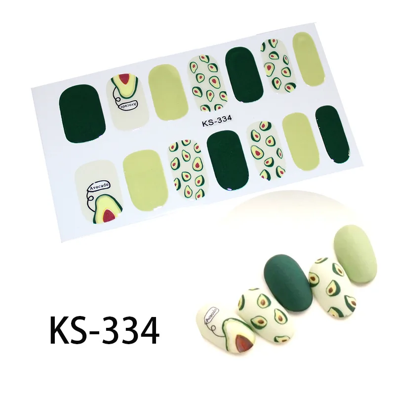 14 типсов, новые зеленые наклейки для ногтей авокадо, Модный Французский клей, полное покрытие, покрытие для ногтей, маникюр для беременных женщин и детей