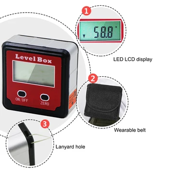 

2 Key Precision Electronic Digital Inclinometer Slope Meter Level Protractor Angle Box Protractor