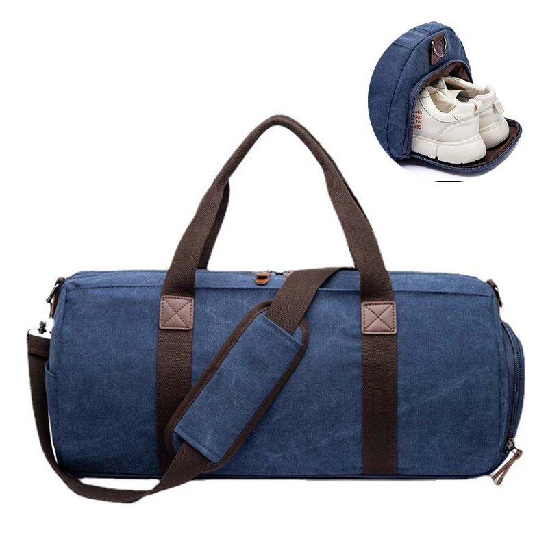 

New Outdoor Travel Bag Portable Canvas Messenger Backpack Fashion Trend with Shoe Warehouse Leisure Shoulder Bag 2021