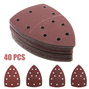 

40Pcs 11 Hole Aluminum oxide Mix Sanding Sheet 60/80/120/240 Grit Sandpaper Sanding Paper Grinding Kit