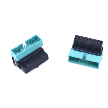 

USB 3.0 20pin Male Up/Down Angled 90 Degree to Female Extension Adapter for Motherboard Mainboard