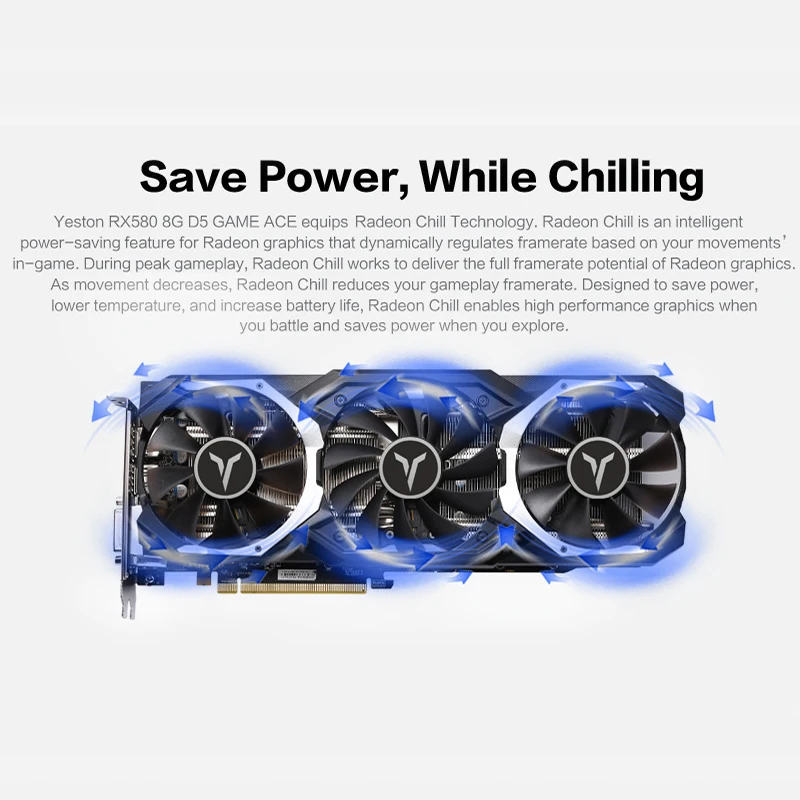 Yeston Radeon RX 580 GPU 8 ГБ GDDR5 256 бит игровой настольный компьютер ПК видеокарты Поддержка