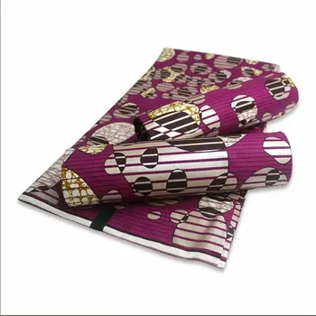 

Nigerian ankara fabric african real wax print with Gold powder beautiful style 6yards/pcs 100%cotton luxurious design