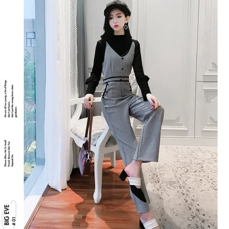 

Autumn And Winter WOMEN'S Suit 2019 New Style Autumn Clothing Fashion Western Style Onesie Loose Pants Elegant Significantly Hig
