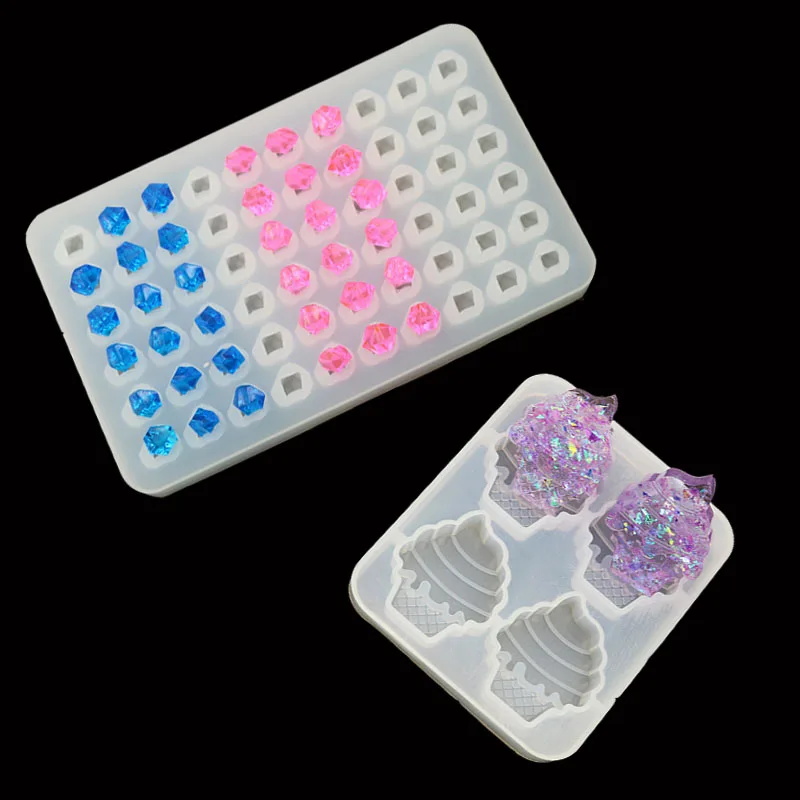 Ice Cube Ice Cream Shaped Silicone UV Resin Epoxy Molds Jewelry Making Tools