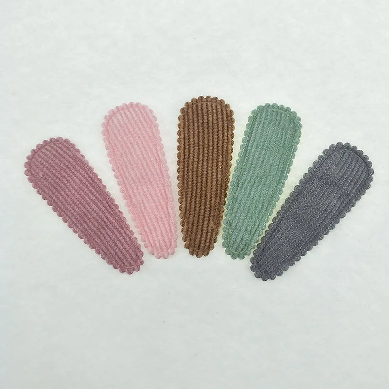 

30pcs/lot 5.5cmx2cm velvet Hair Clip Cover Padded Appliques DIY handmade Children Hair Accessories