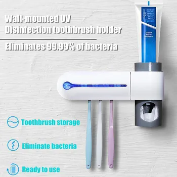 

Dental UV Toothbrush Sterilizer Cleaner Storage Holder USB Plug Toothbrush Rack Shelf UV Disinfector Toothpaste Squeezers