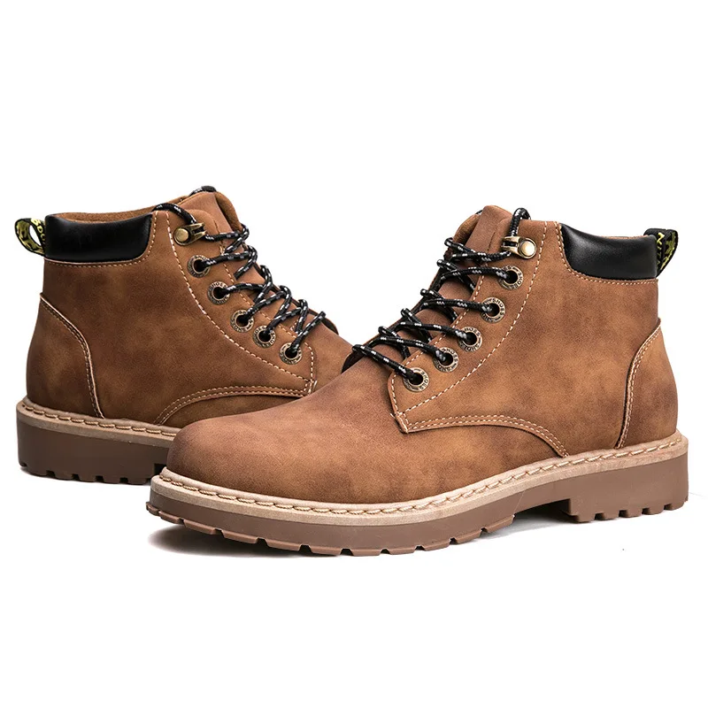 

Winter Martin Boots MEN'S SHOES Hight-top Men's Boots Men Cotton-padded Shoes plus Velvet Warm Snowfield Workwear Combat Boots V
