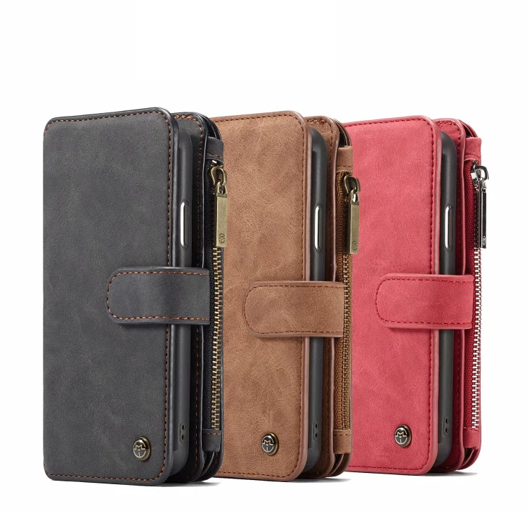 

2 in 1 wallet style phone case for iPhone 7/7Plus 8/8Plus XS XR XSMAX multi card slot zipper bag for Samsung S8 S9 Plus case