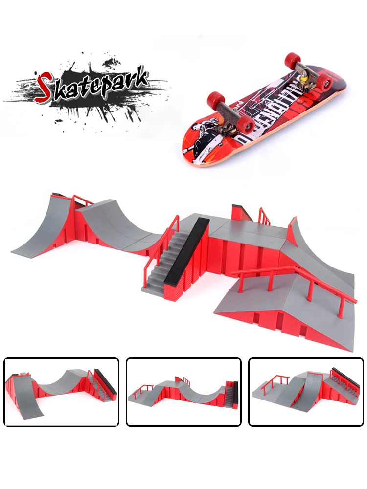 Mini Skateboard Toy Skate Park For TechDeck Fingerboard Ramps Ultimate Training Board Toys for Kids | Игрушки и хобби