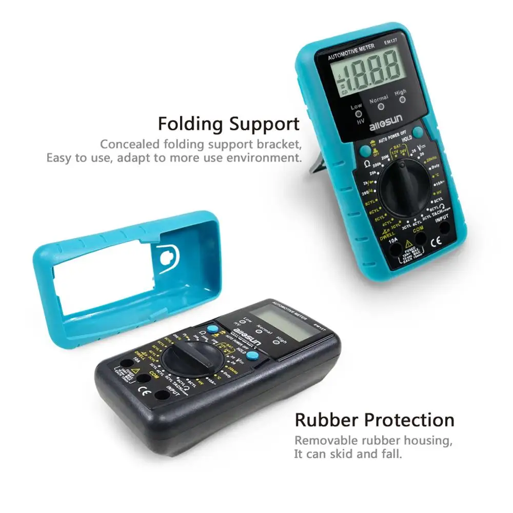 Автомобильный мультиметр allosun EM127 измеритель оборотов двигателя система