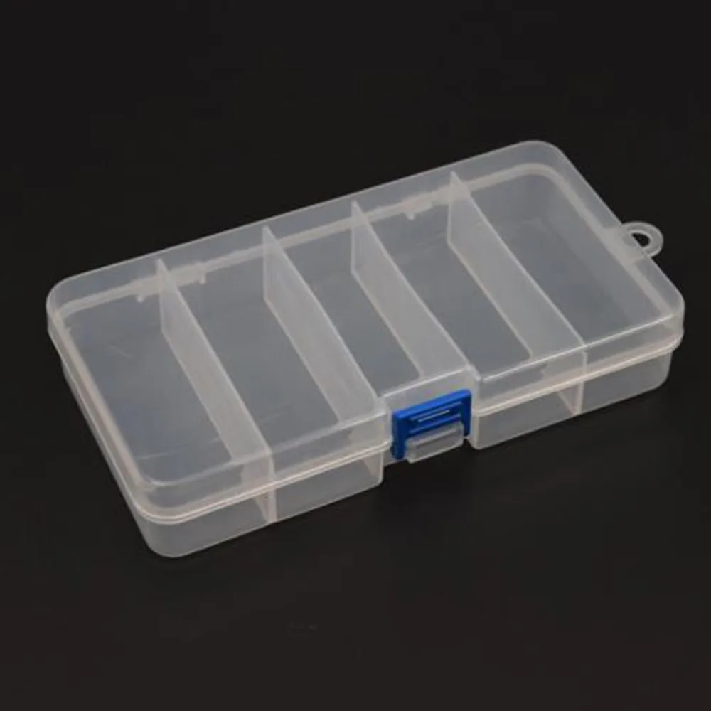 5 Compartments Plastic Storage Container Case Fishing Bait Fish Lure Tackle Box #4C05 (6)