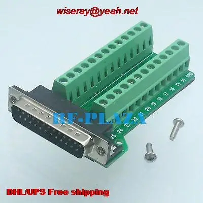 

DHL/EUB 30pcs DB25 D-sub male 25pin port Terminal block converter PCB Breakout 2 row screw-A6