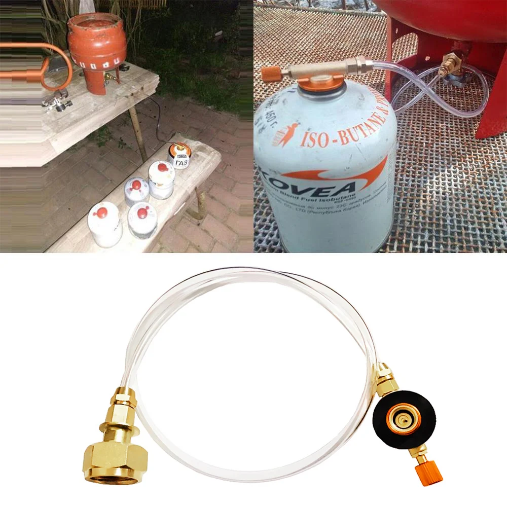 Butane Filling Adapter For Camping Stoves - Propane Tank Converter With Pressure Release