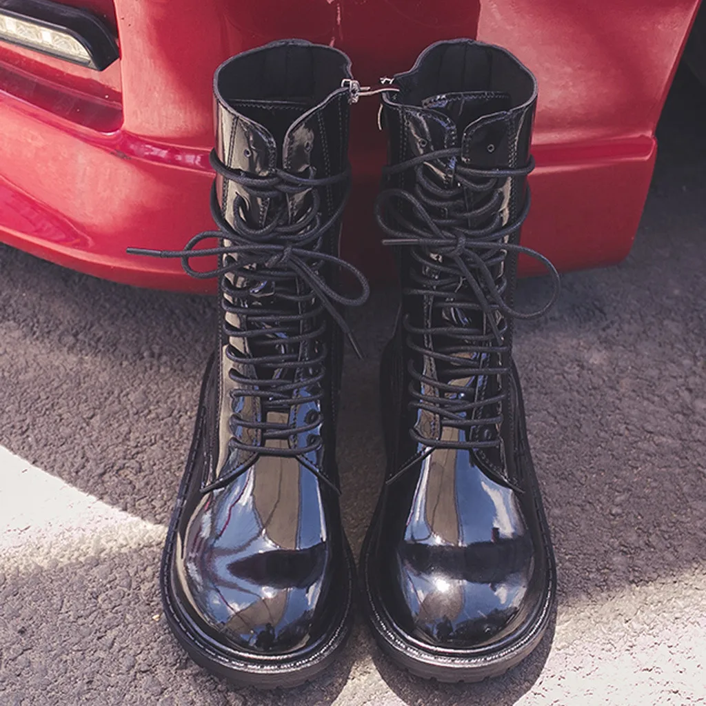 Wimen/Женская обувь; botines mujer; коллекция года; модные женские ботинки для отдыха на шнуровке, на молнии, не сужающемся книзу квадратном каблуке; короткие ботинки; женские ботинки; autu