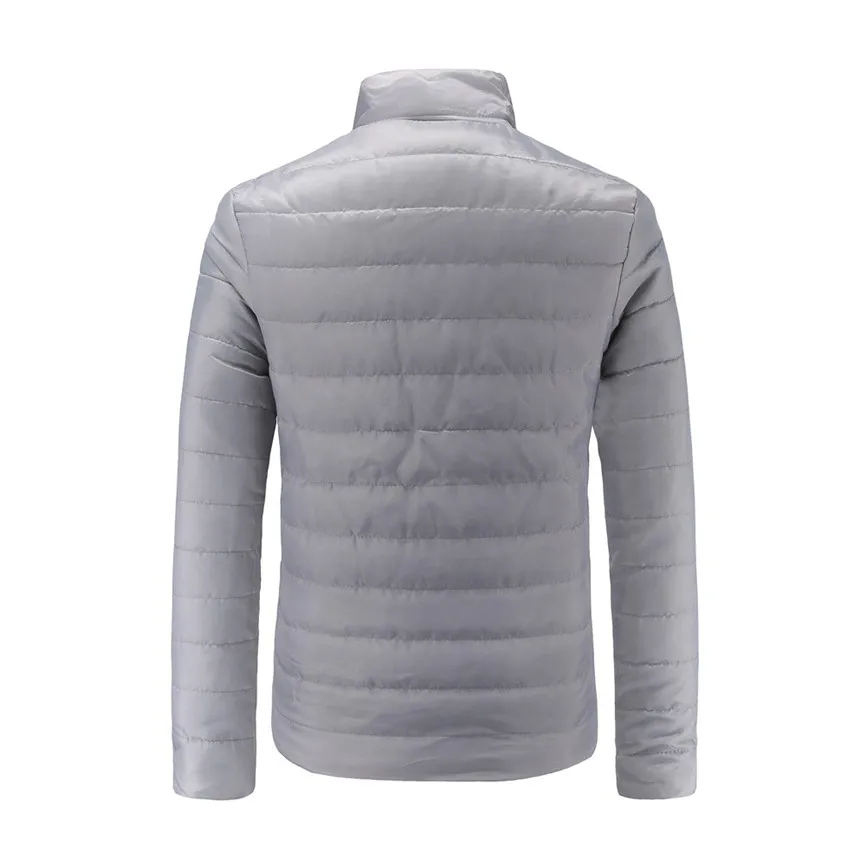 Куртка мужская верхняя одежда с длинным рукавом, сохраняющая тепло, одноцветная, стоячий воротник, тонкое зимнее пальто на молнии, мужские куртки и пальто размера плюс L4-L5 A3